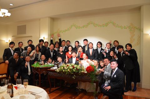 新郎新婦と一緒